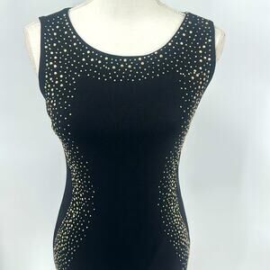 Carmen by Carmen Marc Valvo Black XS Jersey Sleeveless Embellished Dress Video